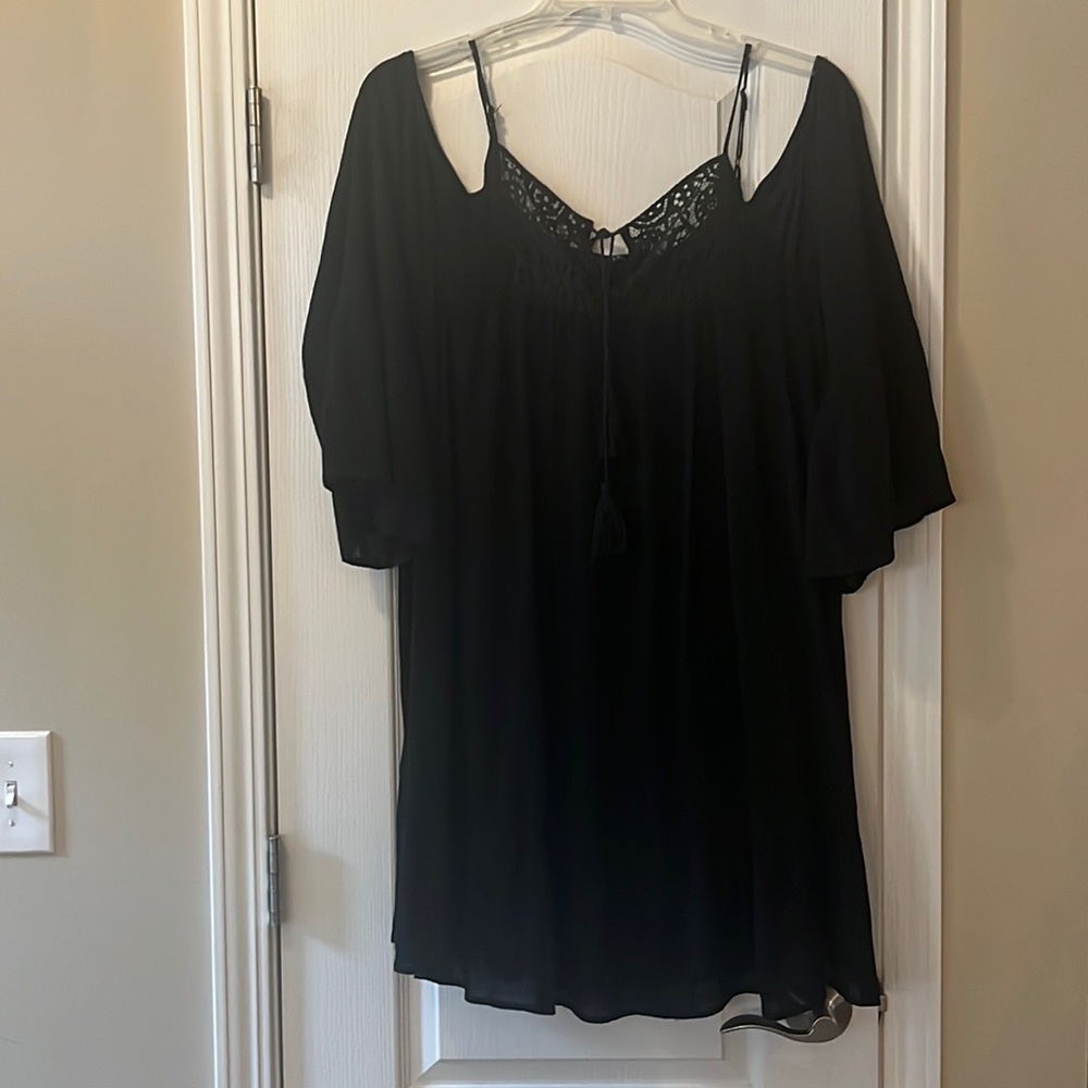 Ashley Mason Off the Shoulder Black Women's Size Large Dress